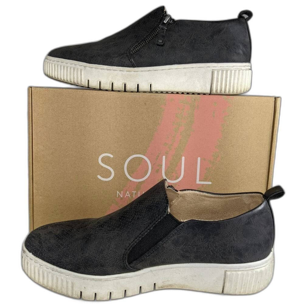Soul Naturalizer Turner Sneakers W/ 9 Black Slip On Platform with box - Picture 2 of 10